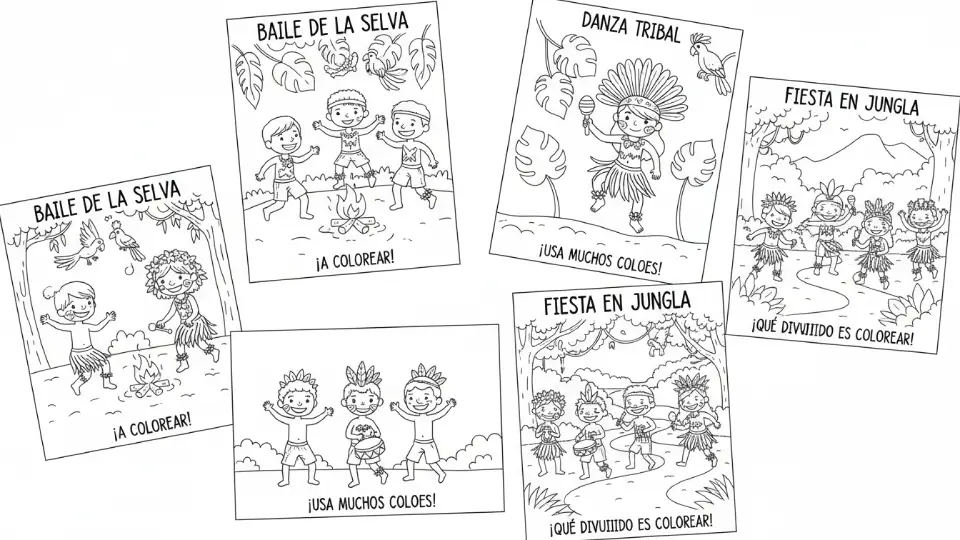 Educational Material on Traditional Dances of the Peruvian Amazon for Coloring