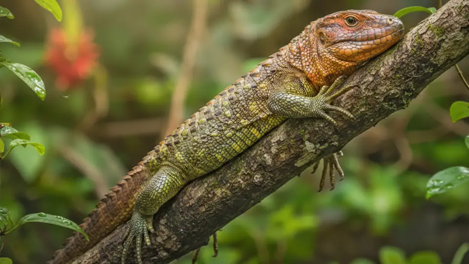 Red Headed Caiman Lizard