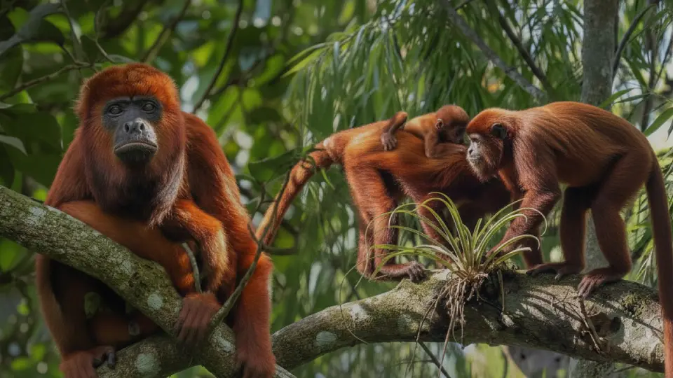 Red Howler Monkey, Cotomono (Alouatta seniculus)
