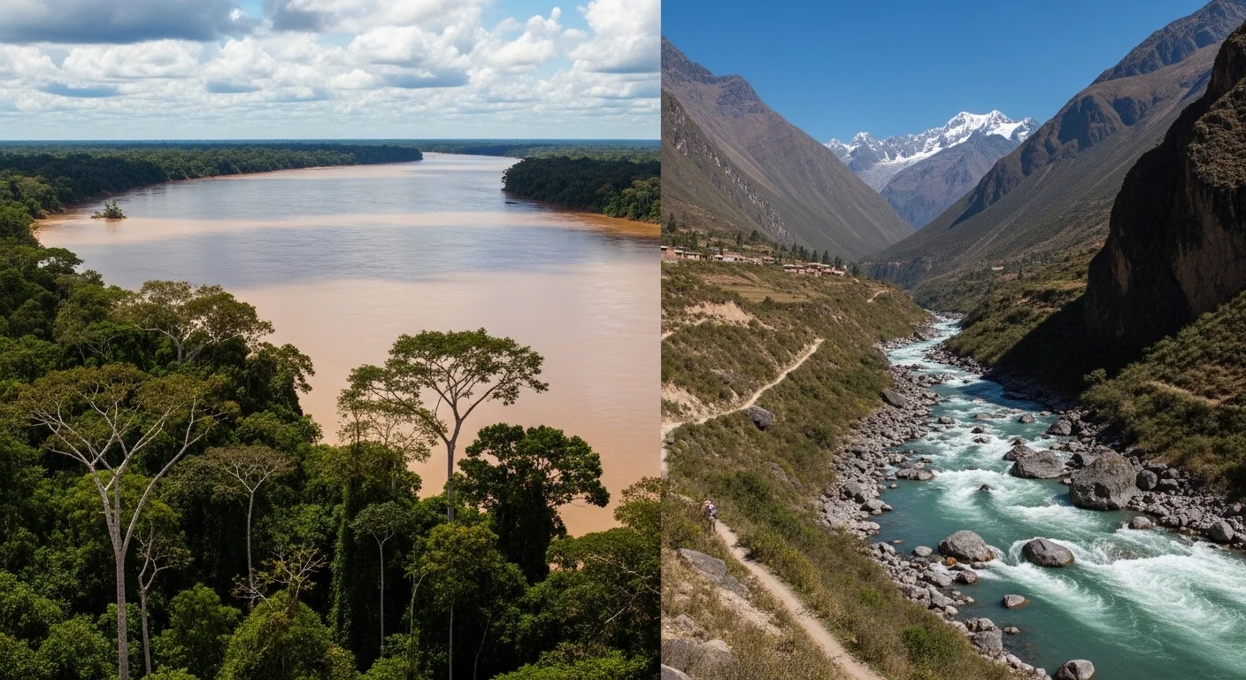 rivers of the Amazon and the Andes in Peru