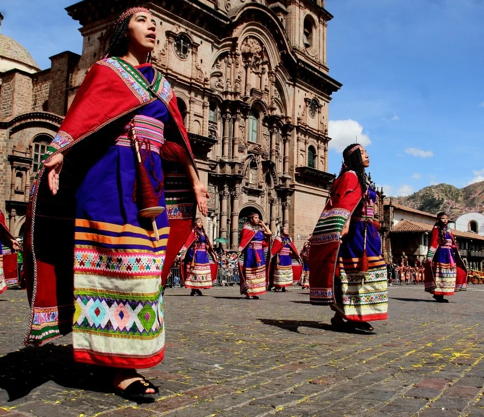 Women's costumes at the Inti Raymi festival in Cusco
