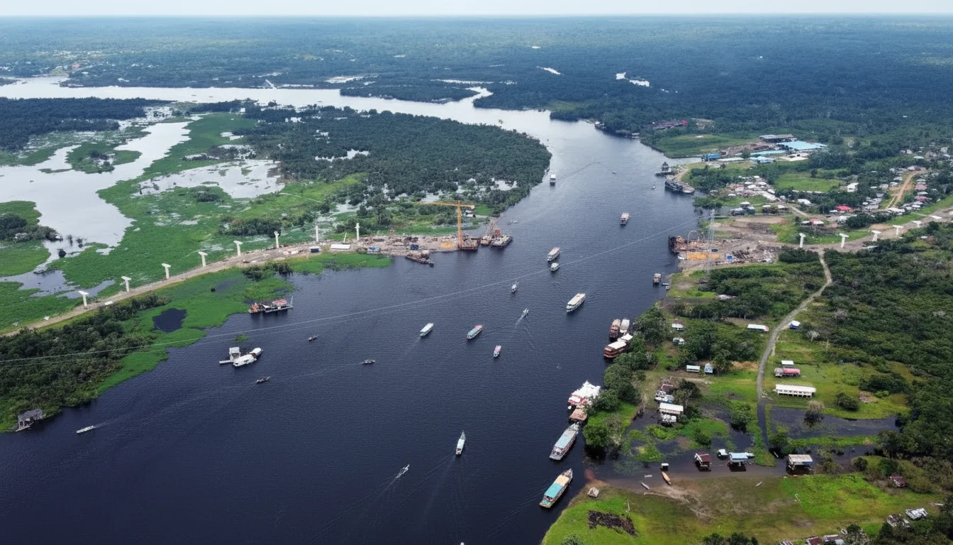 cable stayed bridge over the Nanay River