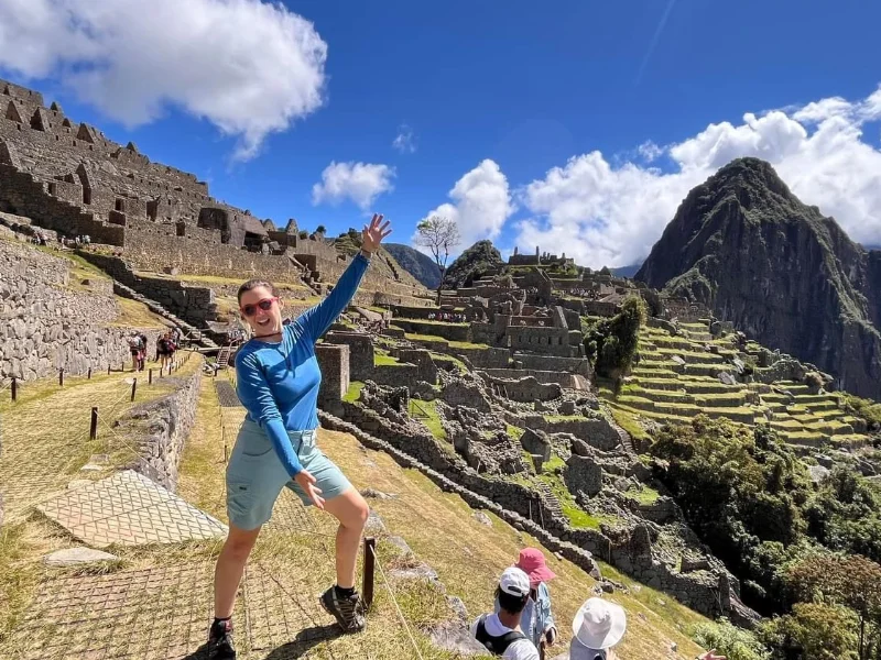 Person view Machu Picchu
