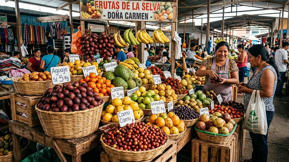 Peruvian Fruits of jungle in Market