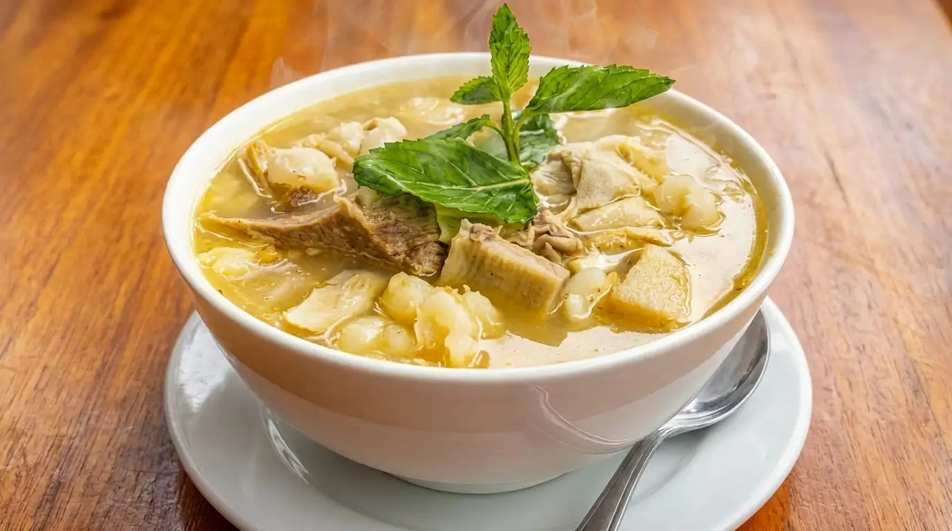 patasca o caldo de mote peruano
