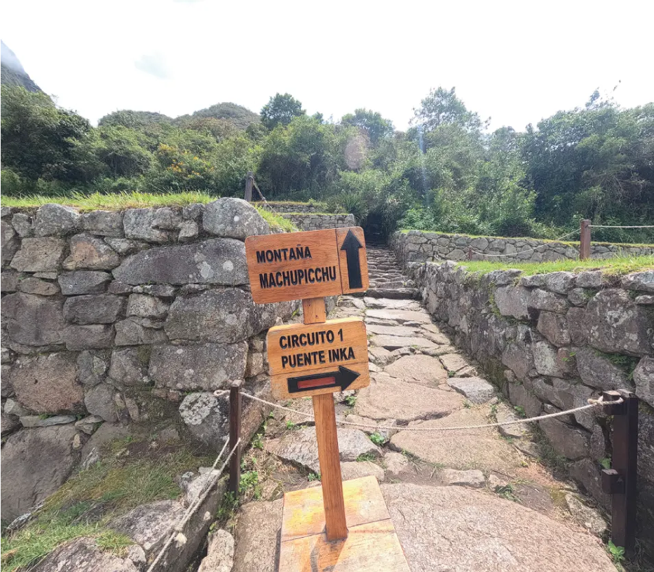 Inca Bridge in machu picchu
