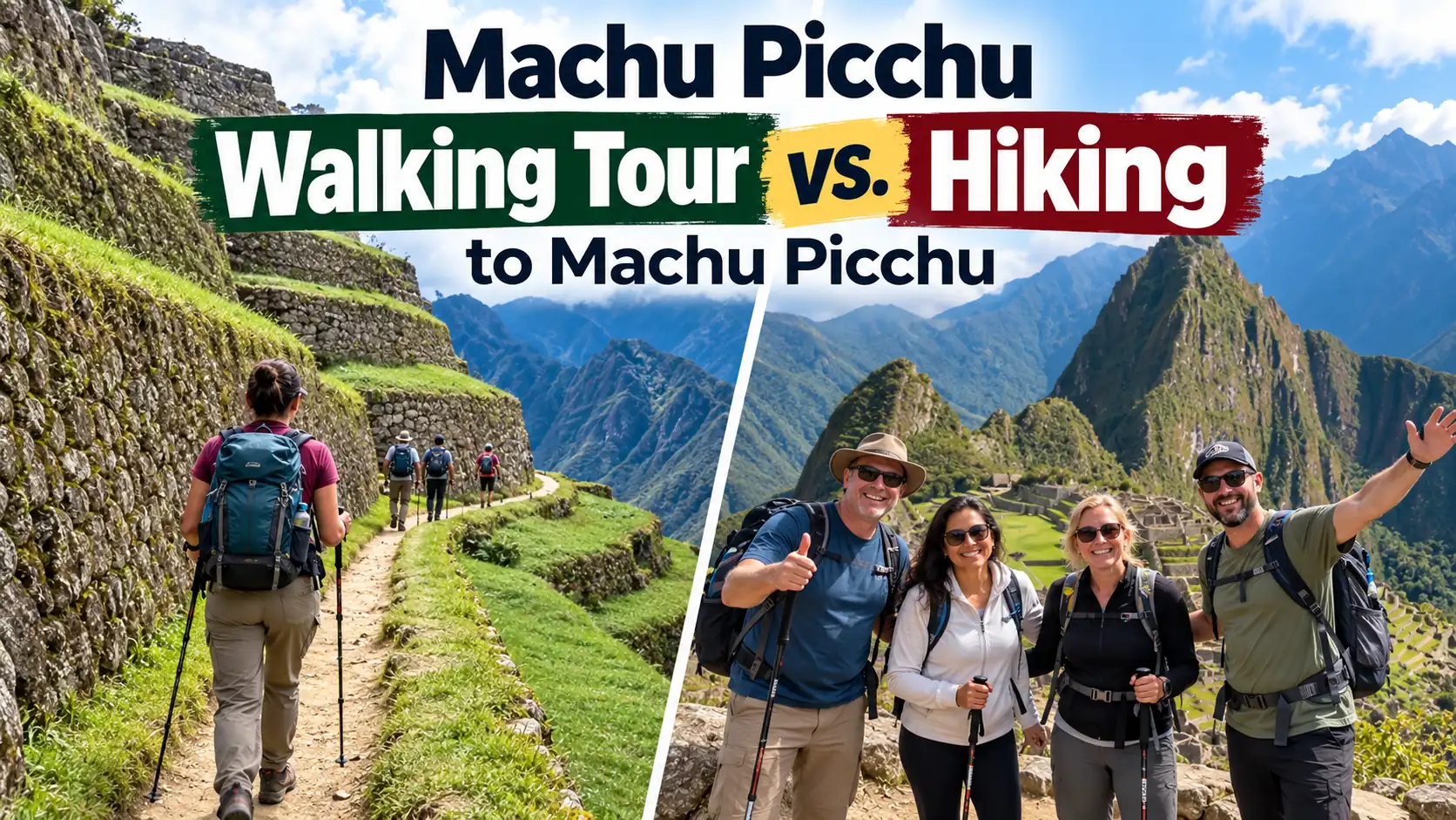 Traveler overlooking Machu Picchu during a guided Machu Picchu walking tour in Peru