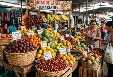Peruvian Fruits of jungle in Market
