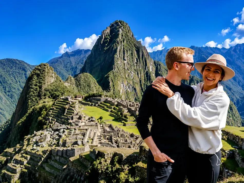 Luxury Inca Trail 4 day hikers at Machu Picchu