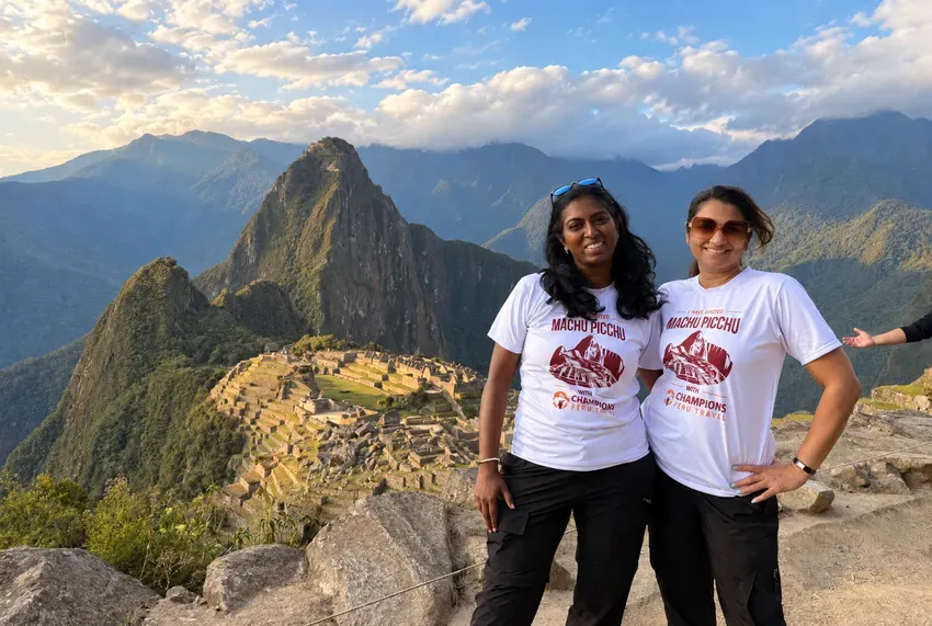 Our Inca Trail hikers posing at Machu Picchu